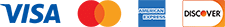 Credit cards accepted include Visa, Mastercard American Express and the Discover card.
